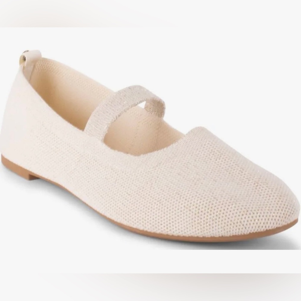 Danskin cream ecru Shine soft knit Women's Slip On Ballet Flats size 10 new
